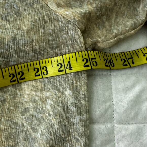 ROSE OLIVE Womens Tunic Beige Abstract Print Sheer Relaxed Boho Neutral | 1X - Picture 7 of 10